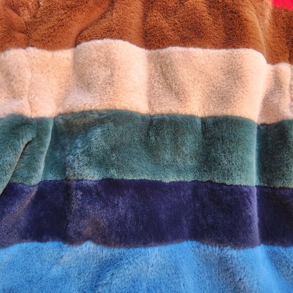 NWT Blank NYC Rainbow Pop Faux Fur Plush Coat - Picture 12 of 14